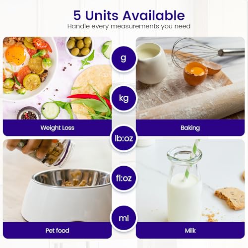 Digitale Küchenwaage, USB C Elektronik Küchenwaage, 15 kg Hochpräzise 1g/0.03oz Lebensmittelwaage, Professionell mit harter Funktion, Batterien enthalten (food scale)