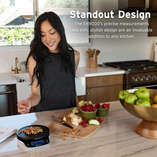 Etekcity Küchenwaage, digital 0,1g genau, 5kg Waage, Großes LCD-Display, Präzisionswaage mit Tare-Funktion, Waage Küche zum Lebensmittel Schmuck - 5KG-0,1g - Tiefschwarz