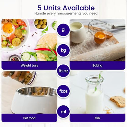Digitale Küchenwaage, USB C Elektronik Küchenwaage, 15 kg Hochpräzise 1g/0.03oz Lebensmittelwaage, Professionell mit harter Funktion, Batterien enthalten （food scale）