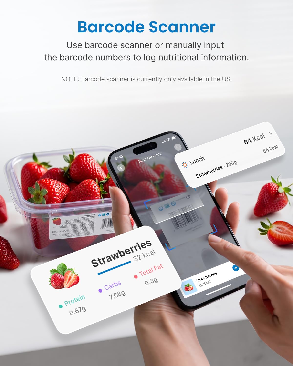 RENPHO Küchenwaage Digital, Waage Küche mit LCD-Display, Professionelle Haushaltswaage mit Tara Funktion, Lebensmittelwaage zum Backen und Kochen, 1g/0,05oz Präzise Graduierung, 5kg Maximalgewicht