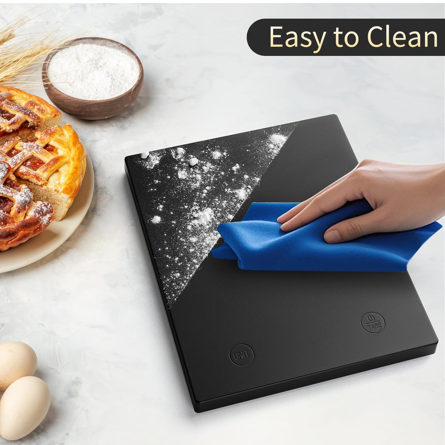 Homebuds 10kg Küchenwaage Digital in Hohe Präzision 1g, Unsere eigene Waage Küchenwaage Professionelle Fabrik SINCE 2001, Feinwaage zum Kochen und Backen, LED, 3*AAA Enthalten, Schwarz